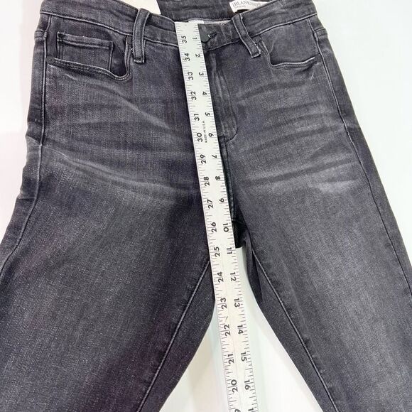 Blank NYC The Bond Skinny Jeans Womens 27 Black Wash Mid Rise Raw Hem Cuffs New - Picture 4 of 11